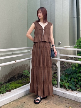 「KBF（ケイビーエフ）のアイテム（ジャケット/アウター）」を使った、ERIKAさん（レディース・161cm）の夏コーディネート