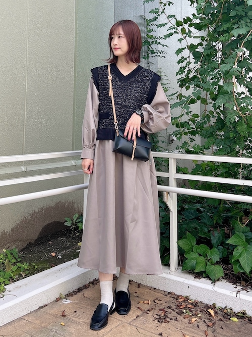 セール】ツイードニットドッキングワンピース（ワンピース）｜ITEMS