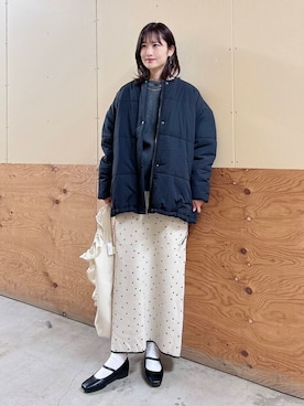 「スカートコーデ」｜「アイテム（バレエシューズ）」を使った、ERIKAさん（レディース・161cm）の冬コーディネート