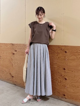 「骨格ナチュラル」｜ERIKAさん（レディース・161cm）の夏コーディネート