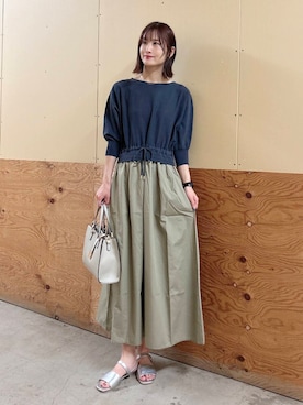 「骨格ナチュラル」｜ERIKAさん（レディース・161cm）の夏コーディネート