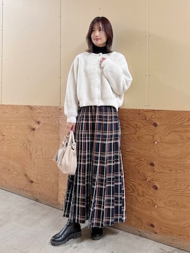 「スカートコーデ」｜ERIKAさん（レディース・161cm）の秋コーディネート