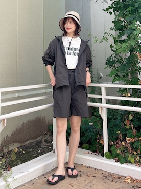 「ママコーデ」｜「アイテム（ジャケット/アウター）」を使った、ERIKAさん（レディース・161cm）の夏コーディネート