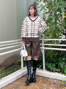 「ハーフパンツ」｜ERIKAさん（レディース・161cm）の秋コーディネート