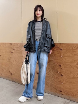 「サマーニット」｜「アイテム（ブルゾン）」を使った、ERIKAさん（レディース・161cm）の春コーディネート