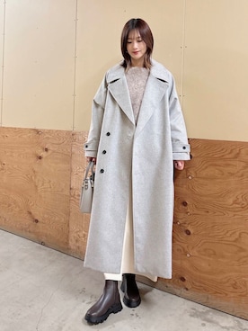 「ITEMS URBANRESEARCH（アイテムズ アーバンリサーチ）のミックスシャギーニット（ニット/セーター）」を使った、ERIKAさん（レディース・161cm）の冬コーディネート