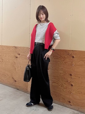 「ITEMS URBANRESEARCH（アイテムズ アーバンリサーチ）のアイテム（チノパンツ）」を使った、ERIKAさん（レディース・161cm）の秋コーディネート