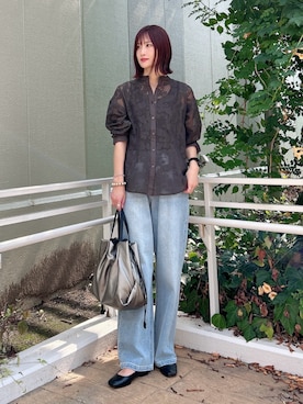 「アイテム（ヘアゴム）」を使った、ERIKAさん（レディース・161cm）の秋コーディネート