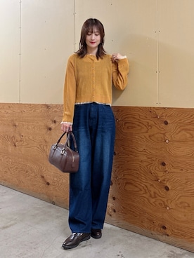 「SENSE OF PLACE by URBAN RESEARCH（センスオブプレイスバイアーバンリサーチ）のアイテム（カーディガン/ボレロ）」を使った、ERIKAさん（レディース・161cm）の秋コーディネート