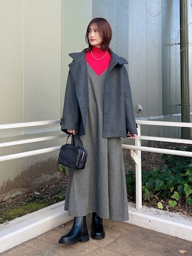 「アイテム（ネックレス）」を使った、ERIKAさん（レディース・161cm）の秋コーディネート