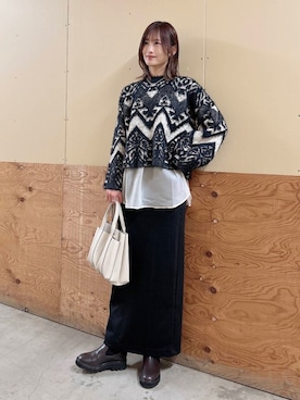 「スカートコーデ」｜ERIKAさん（レディース・161cm）の冬コーディネート