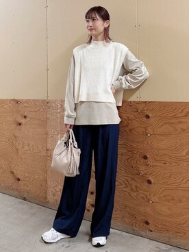 「SMELLY（スメリー）のアイテム（ピアス（両耳用））」を使った、ERIKAさん（レディース・161cm）の秋コーディネート