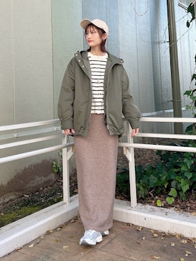 「アイテム（ダウンジャケット/コート）」を使った、ERIKAさん（レディース・161cm）の秋コーディネート