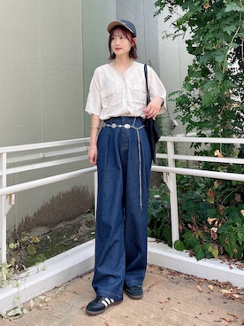 「RODE SKO（ロデスコ）のアイテム」を使った、ERIKAさん（レディース・161cm）の夏コーディネート