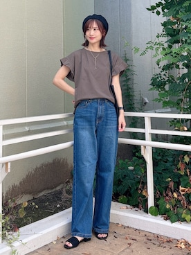 「アイテム（帽子）」を使った、ERIKAさん（レディース・161cm）の夏コーディネート