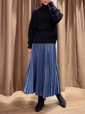 「ベロアスカート」｜「アイテム（その他）」を使った、ERIKAさん（レディース・161cm）の冬コーディネート