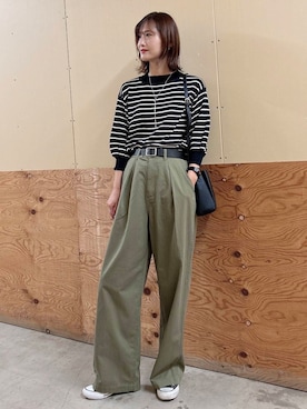 「ITEMS URBANRESEARCH（アイテムズ アーバンリサーチ）のアイテム（チノパンツ）」を使った、ERIKAさん（レディース・161cm）の夏コーディネート