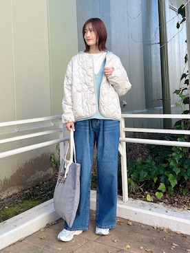 「アイテム（トートバッグ）」を使った、ERIKAさん（レディース・161cm）の秋コーディネート