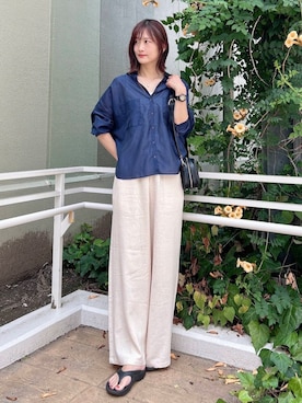 「骨格ナチュラル」｜ERIKAさん（レディース・161cm）の夏コーディネート