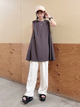 「骨格ナチュラル」｜ERIKAさん（レディース・161cm）の夏コーディネート