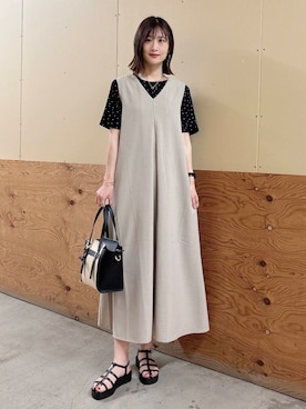 「ナチュラル×イエベ春」｜「アイテム（アクセサリー）」を使った、ERIKAさん（レディース・161cm）の夏コーディネート