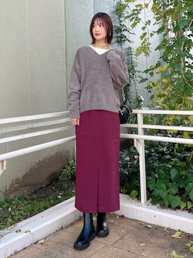 「RODE SKO（ロデスコ）のアイテム」を使った、ERIKAさん（レディース・161cm）の秋コーディネート