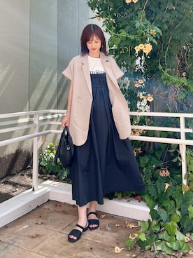 「アイテム（ベスト）」を使った、ERIKAさん（レディース・161cm）の夏コーディネート