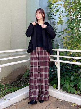 「アイテム（アクセサリー）」を使った、ERIKAさん（レディース・161cm）の秋コーディネート