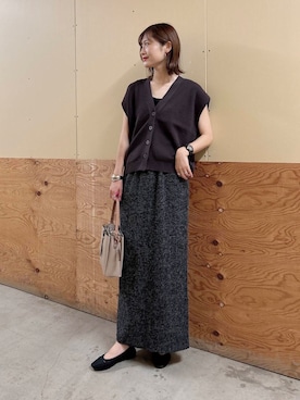 「スカートコーデ」｜「アイテム（バレエシューズ）」を使った、ERIKAさん（レディース・161cm）の夏コーディネート