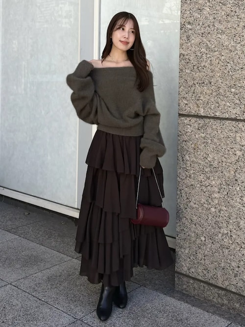 コットンクレープティアードスカート（スカート）｜anuans（ア