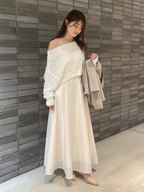 ニットレイヤードキャミワンピース（ワンピース）｜anuans（ア