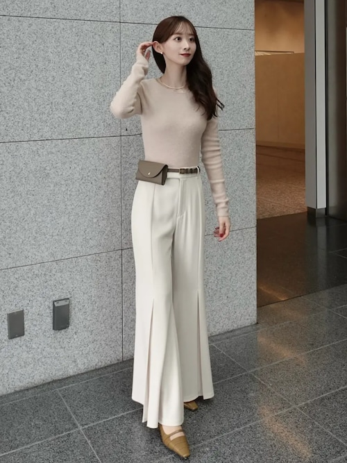 トリアセバックサテンフレアパンツ（その他パンツ）｜anuans（ア