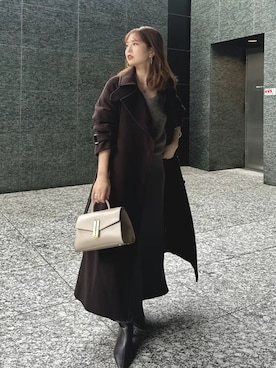 「アイテム（トレンチコート）」を使った、anuansさん（レディース・153cm）の秋コーディネート