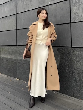 「アイテム（トレンチコート）」を使った、anuansさん（レディース・160cm）の冬コーディネート