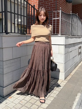 「anuans（アニュアンス）のアイテム（トップス）」を使った、ánuansさん（レディース・151cm）の春コーディネート