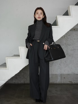 「アイテム（テーラードジャケット）」を使った、anuansさん（レディース・157cm）の冬コーディネート