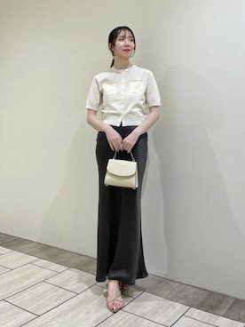 anuans（アニュアンス）の「サテンフリンジタイトスカート（スカート