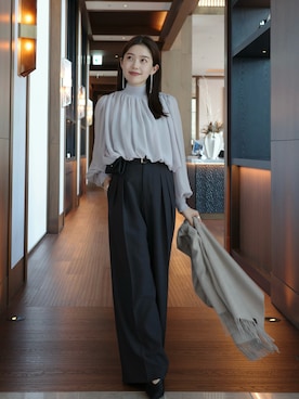 「アイテム（ピアス（両耳用））」を使った、anuansさん（レディース・157cm）の冬コーディネート