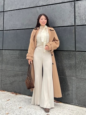 「アイテム（トレンチコート）」を使った、anuansさん（レディース・155cm）の冬コーディネート