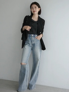 「anuans（アニュアンス）のアイテム（トップス）」を使った、ánuansさん（レディース・157cm）の春コーディネート