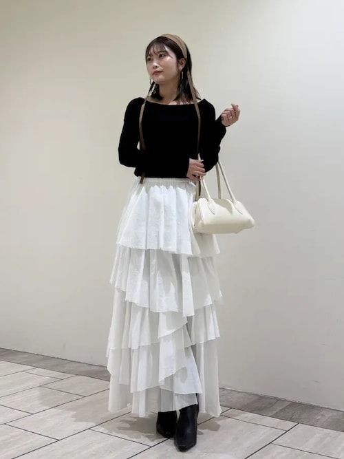セール】コットンクレープティアードスカート（スカート）｜anuans（ア