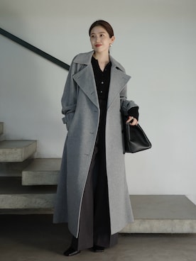 「アイテム（トレンチコート）」を使った、anuansさん（レディース・157cm）の冬コーディネート