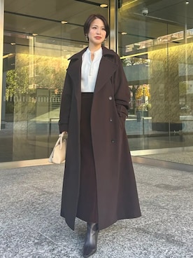 「アイテム（トレンチコート）」を使った、anuansさん（レディース・157cm）の冬コーディネート