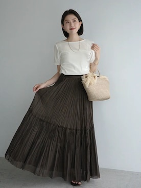 「anuans（アニュアンス）のアイテム（トップス）」を使った、ánuansさん（レディース・157cm）の春コーディネート