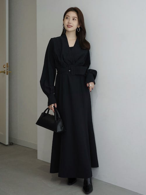 ZOZO限定カラー】ノーカラーナローワンピース（ワンピース）｜anuans