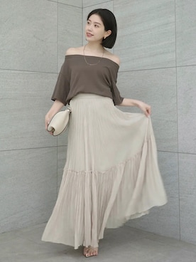 「anuans（アニュアンス）のアイテム（トップス）」を使った、ánuansさん（レディース・157cm）の春コーディネート