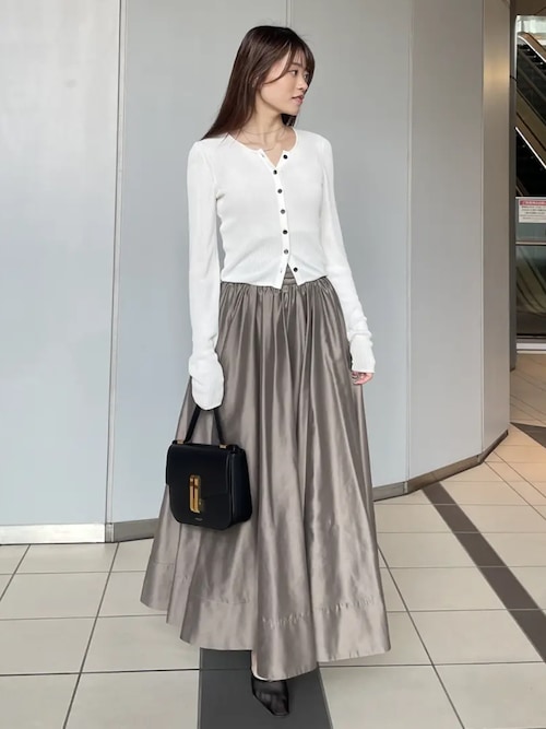 ギャザーベルトオーガンスカート（スカート）｜anuans（アニュアンス