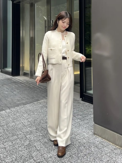 ZOZO限定カラー】カシミヤブレンドノーカラーニットジャケット（ノー