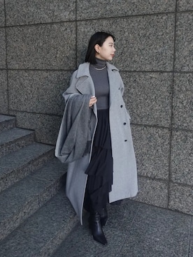 「アイテム（トレンチコート）」を使った、anuansさん（レディース・162cm）の冬コーディネート