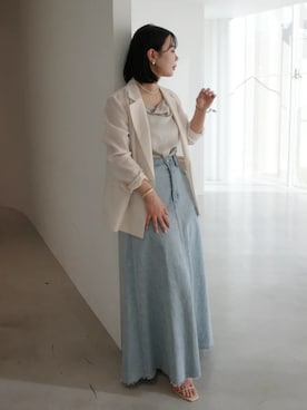 フィブリルサテンドレープキャミを使った人気ファッション